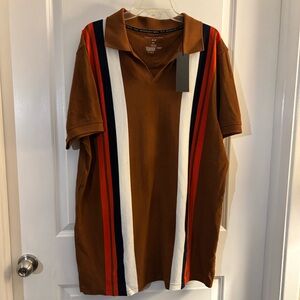 Men's Shaquille O’Neal Brown Short-Sleeve Polo Shirt Sz 2XLT